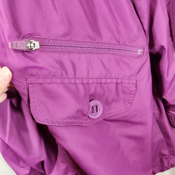 Athleta Shock Cord Anorak Hooded Jacket purple neon mesh lining medium - Picture 7 of 16